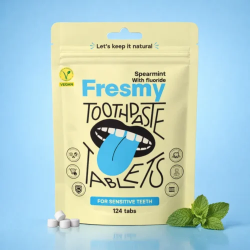 Spearmint (with Fluoride) toothpaste tablets in paper bag, 124pc / Rohemündi (fluoriidiga) hambapasta tabletid paberpakendis, 124tk