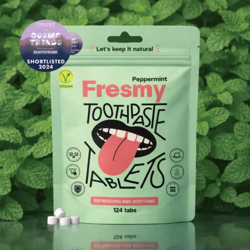 Peppermint toothpaste tablets in paper bag, 124pc | SUBSCRIPTION / Piparmündi hambapasta tabletid paberpakendis, 124 tk | PÜSITELLIMUS