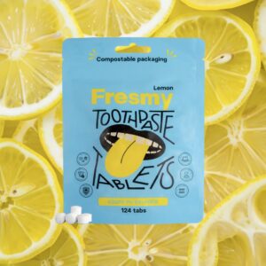 Lemon toothpaste tablets in paper bag, 124pc | SUBSCRIPTION, Sidruni hambapasta tabletid paberpakendis, 124tk | PÜSITELLIMUS